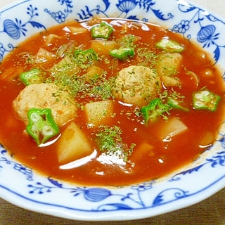 鯵団子のトマトスープ